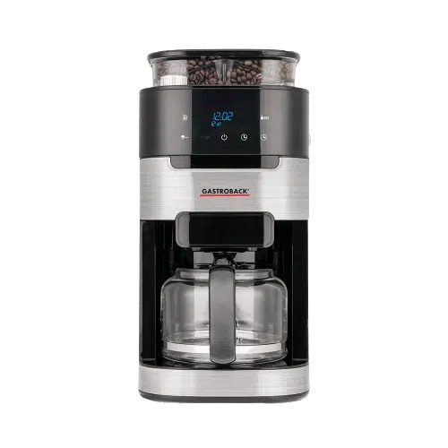 Met glazen koffiepot