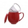 Theebeker porselein rood met filter