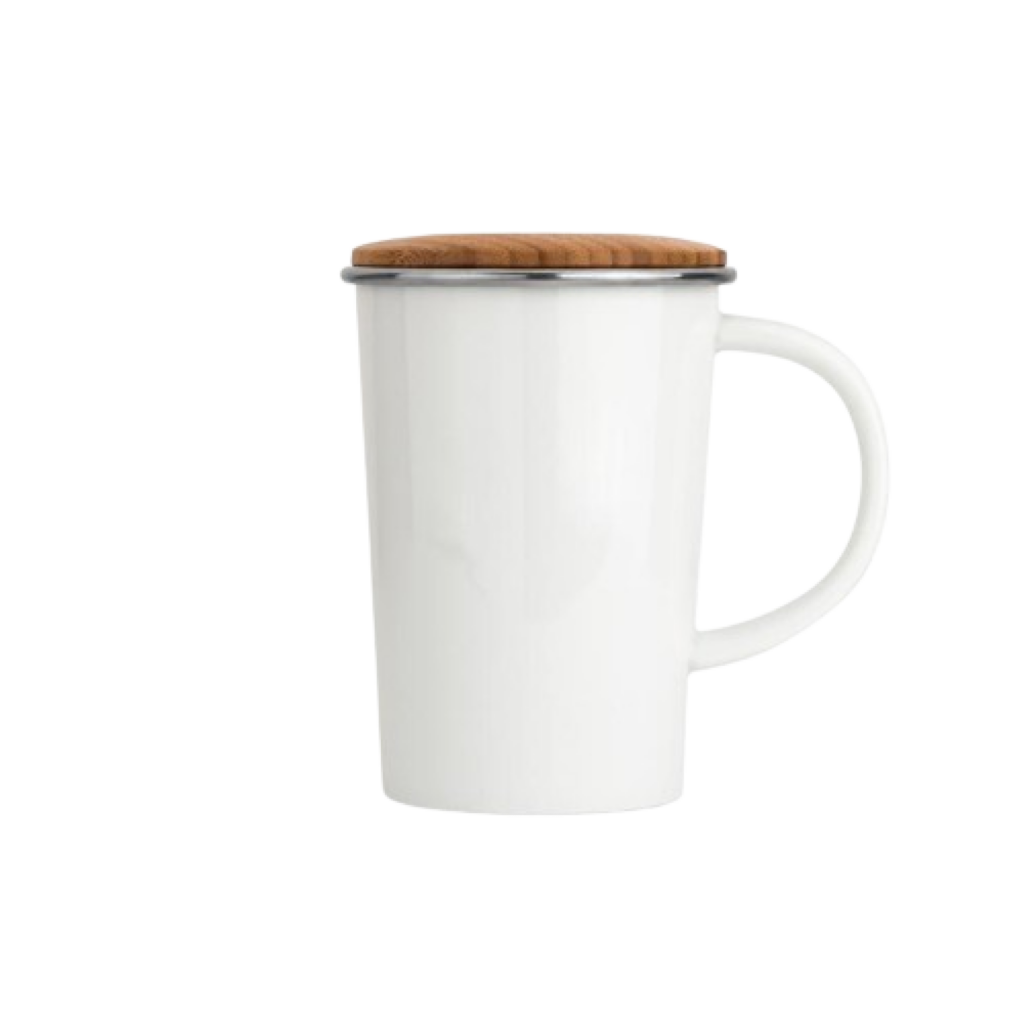 Theemok wit met filter en deksel